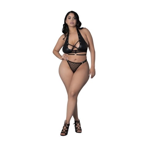 Magic Silk - Top + stringi z pierścieniami - ćwiekami Nadia 2XL Magic Silk - Top + stringi z pierścieniami - ćwiekami Nadia 2XL