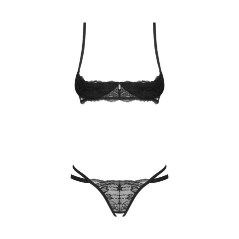 Obsessive - Zestaw dwuczęściowy Nutris stringi z otwartym krokiem + biustonosz xl/2xl Obsessive - Zestaw dwuczęściowy Nutris stringi z otwartym krokiem + biustonosz xl/2xl