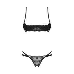 Obsessive - Zestaw dwuczęściowy Nutris stringi z otwartym krokiem + biustonosz xs/s