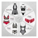 Cottelli Lingerie Komplet Wet Look Biustonosz + Stringi Paseczki Czerwone 75B/S