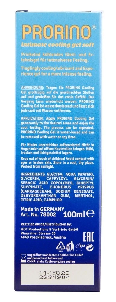 PRORINO - Chłodzący Krem Intymny Cooling Gel Soft 100ml PRORINO - Chłodzący Krem Intymny Cooling Gel Soft 100ml