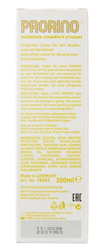 PRORINO - Krem Do Seksu Analnego Sensitive Anal Comfort 100 ml PRORINO - Krem Do Seksu Analnego Sensitive Anal Comfort 100 ml