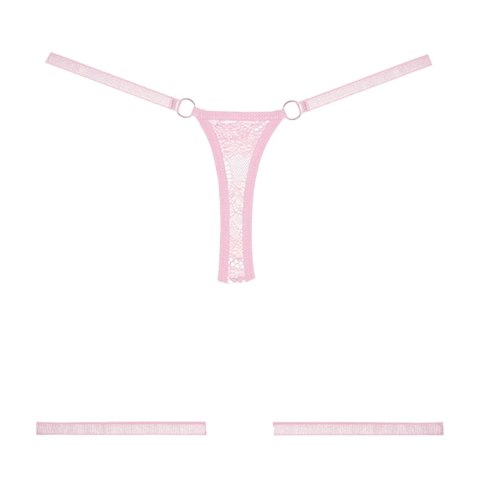 Allure Garters Stringi koronkowe z ozdobnymi obręczami i podwiązkami Allure Garters Stringi koronkowe z ozdobnymi obręczami i podwiązkami