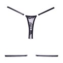 Allure Garters Stringi koronkowe z regulacją i srebrnymi detalami