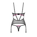 Obsessive - Seksowny Półprzezroczysty 3-Częściowy Gorset + Stringi Novenes XL/2XL