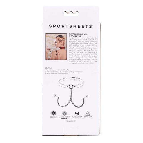 Sportsheets - Obroża Na Szyję Z Zaciskami Na Sutki Czerwono-Czarna Sportsheets - Obroża Na Szyję Z Zaciskami Na Sutki Czerwono-Czarna