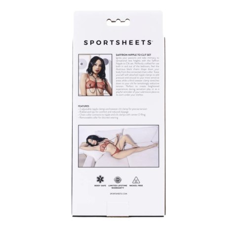 Sportsheets - Zestaw Zacisków Na Sutki I Łechtaczkę Na Łańcuszku Sportsheets - Zestaw Zacisków Na Sutki I Łechtaczkę Na Łańcuszku