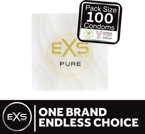 EXS Pure 100 szt. ultracienkie prezerwatywy bez zapachu, ekologiczne EXS Pure 100 szt. ultracienkie prezerwatywy bez zapachu, ekologiczne