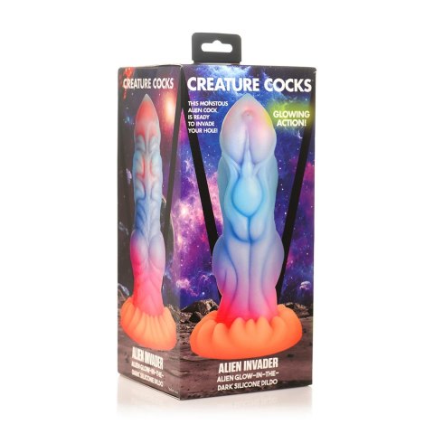 Świecące w ciemności silikonowe dildo Alien XR Brands Świecące w ciemności silikonowe dildo Alien XR Brands