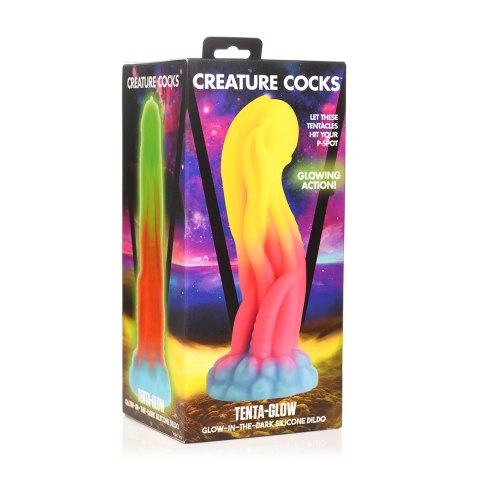 Świecące w ciemności silikonowe dildo Tenta XR Brands Świecące w ciemności silikonowe dildo Tenta XR Brands