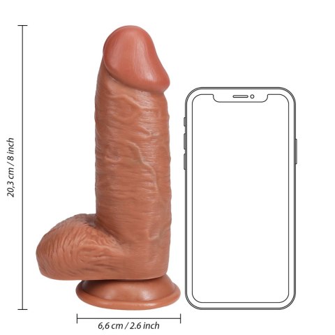 RealRock - Extra cienkie realistyczne dildo z jądrami 20,3cm RealRock - Extra cienkie realistyczne dildo z jądrami 20,3cm