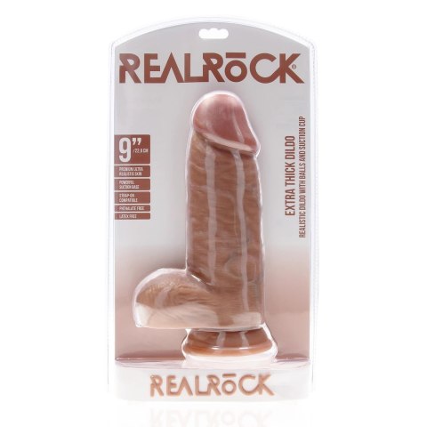 RealRock - Extra cienkie realistyczne dildo z jądrami 23 cm RealRock - Extra cienkie realistyczne dildo z jądrami 23 cm