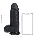 RealRock - Extra cienkie realistyczne dildo z jądrami 23 cm