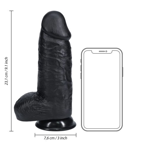 RealRock - Extra cienkie realistyczne dildo z jądrami 23 cm RealRock - Extra cienkie realistyczne dildo z jądrami 23 cm