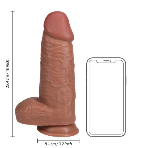 RealRock - Extra cienkie realistyczne dildo z jądrami 25,4 cm RealRock - Extra cienkie realistyczne dildo z jądrami 25,4 cm
