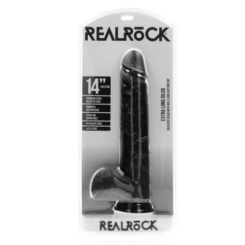 RealRock - Extra duże realistyczne dildo z jądrami 35,5 cm RealRock - Extra duże realistyczne dildo z jądrami 35,5 cm