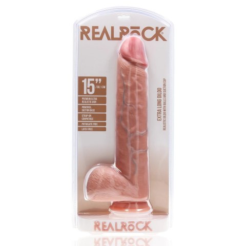 RealRock - Extra duże realistyczne dildo z jądrami 38 cm RealRock - Extra duże realistyczne dildo z jądrami 38 cm
