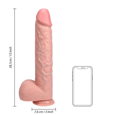 RealRock - Extra duże realistyczne dildo z jądrami 38 cm RealRock - Extra duże realistyczne dildo z jądrami 38 cm