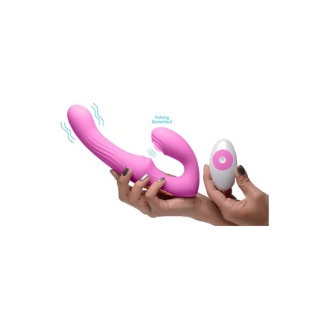 Silikonowy pulsujący i wibrujący strap-on bez ramiączek Xr Brands Silikonowy pulsujący i wibrujący strap-on bez ramiączek Xr Brands