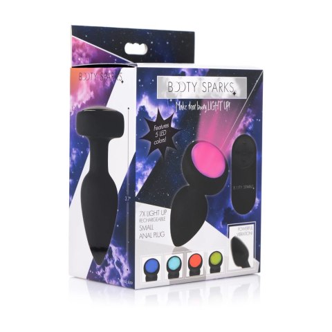 Silikonowy wibrujący korek LED - mały XR Brands Silikonowy wibrujący korek LED - mały XR Brands