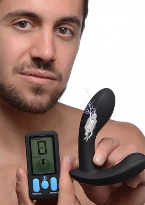 Silikonowy wibrujący masażer prostaty + pilot zdalnego sterowania Xr Brands Silikonowy wibrujący masażer prostaty + pilot zdalnego sterowania Xr Brands