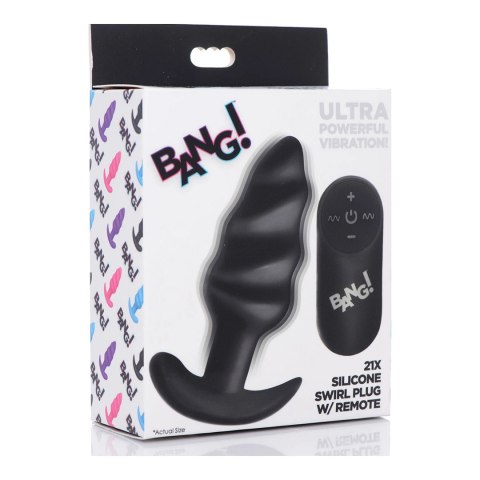 Vibrating Silicone Swirl Butt Plug with Remote Control Xr Brands Vibrating Silicone Swirl Butt Plug with Remote Control Xr Brands