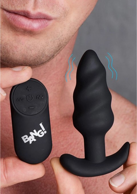 Vibrating Silicone Swirl Butt Plug with Remote Control Xr Brands Vibrating Silicone Swirl Butt Plug with Remote Control Xr Brands