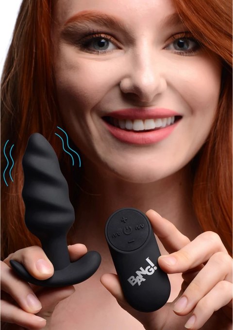 Vibrating Silicone Swirl Butt Plug with Remote Control Xr Brands Vibrating Silicone Swirl Butt Plug with Remote Control Xr Brands