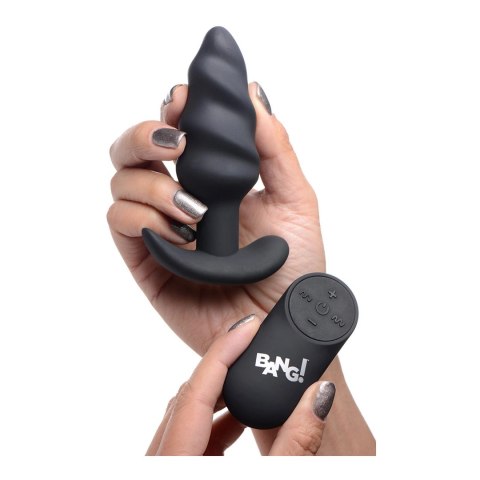 Vibrating Silicone Swirl Butt Plug with Remote Control Xr Brands Vibrating Silicone Swirl Butt Plug with Remote Control Xr Brands