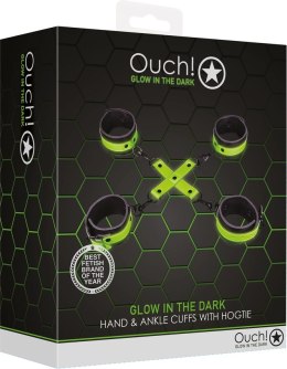 Mankiety na ręce i kostki z opaską - świecą w ciemności Ouch! by shots