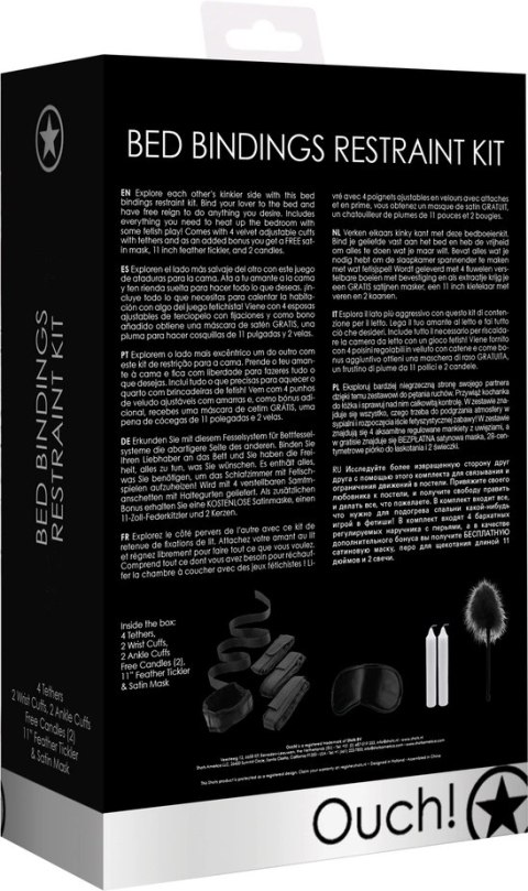 Zestaw unieruchamiający wiązania do łóżka Ouch! by shots Zestaw unieruchamiający wiązania do łóżka Ouch! by shots