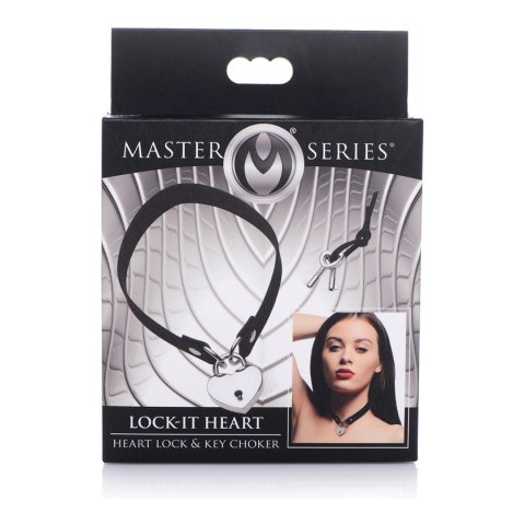 Choker z zamkiem w kształcie serca i kluczem XR Brands Choker z zamkiem w kształcie serca i kluczem XR Brands