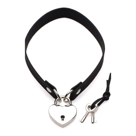 Choker z zamkiem w kształcie serca i kluczem XR Brands Choker z zamkiem w kształcie serca i kluczem XR Brands