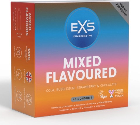 EXS Mixed Flavoured prezerwatywy smakowe 48 szt. lateksowe zestaw EXS Mixed Flavoured prezerwatywy smakowe 48 szt. lateksowe zestaw