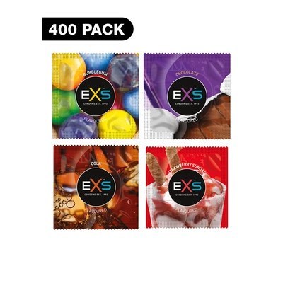 EXS Mix 400 szt. Kolorowe prezerwatywy smakowe zestaw XXL EXS Mix 400 szt. Kolorowe prezerwatywy smakowe zestaw XXL