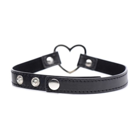 XR Brands - Czarny Choker w kształcie serca chromowanego XR Brands - Czarny Choker w kształcie serca chromowanego