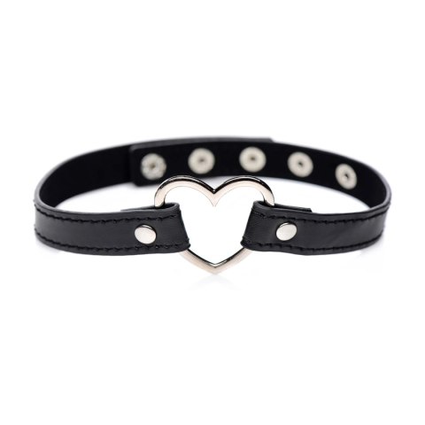 XR Brands - Czarny Choker w kształcie serca chromowanego XR Brands - Czarny Choker w kształcie serca chromowanego