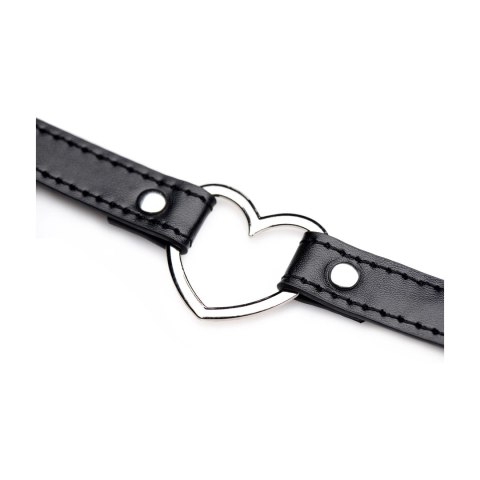 XR Brands - Czarny Choker w kształcie serca chromowanego XR Brands - Czarny Choker w kształcie serca chromowanego