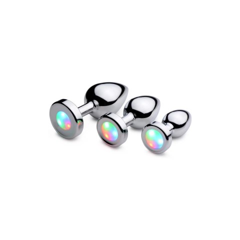 XR Brands - Korek analny z tęczowym LED - średni XR Brands - Korek analny z tęczowym LED - średni