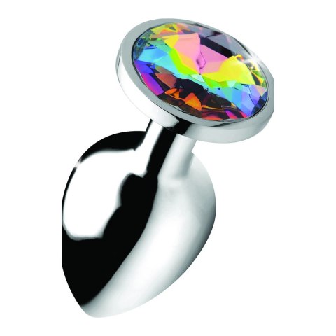 XR Brands - Korek analny z tęczowym diamentem - duży XR Brands - Korek analny z tęczowym diamentem - duży