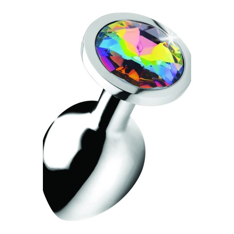 XR Brands - Korek analny z tęczowym diamentem - średni XR Brands - Korek analny z tęczowym diamentem - średni