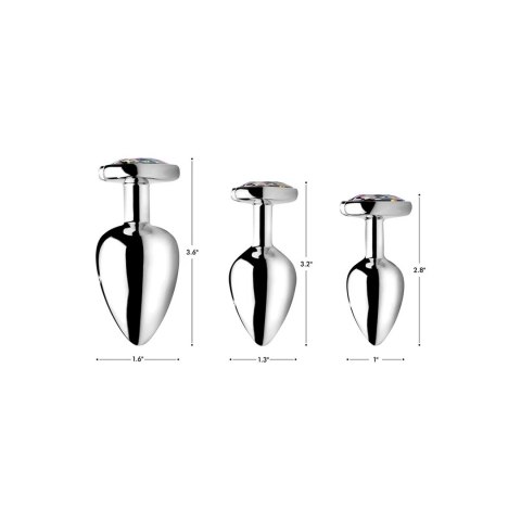 XR Brands - Korek analny z tęczowym diamentem w kształcie serca - duży XR Brands - Korek analny z tęczowym diamentem w kształcie serca - duży
