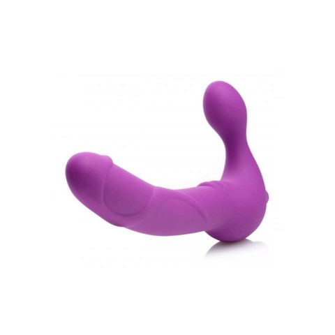 XR Brands - Potrójne, wibrujące, silikonowe dildo bez paska Royal XR Brands - Potrójne, wibrujące, silikonowe dildo bez paska Royal