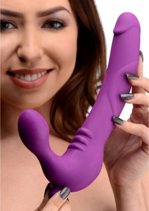 XR Brands - Potrójne, wibrujące, silikonowe dildo bez paska Royal XR Brands - Potrójne, wibrujące, silikonowe dildo bez paska Royal