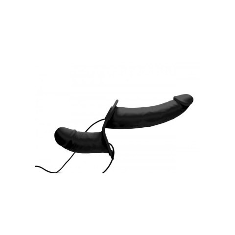 XR Brands - Wibrujące, podwójne dildo z uprzężą XR Brands - Wibrujące, podwójne dildo z uprzężą