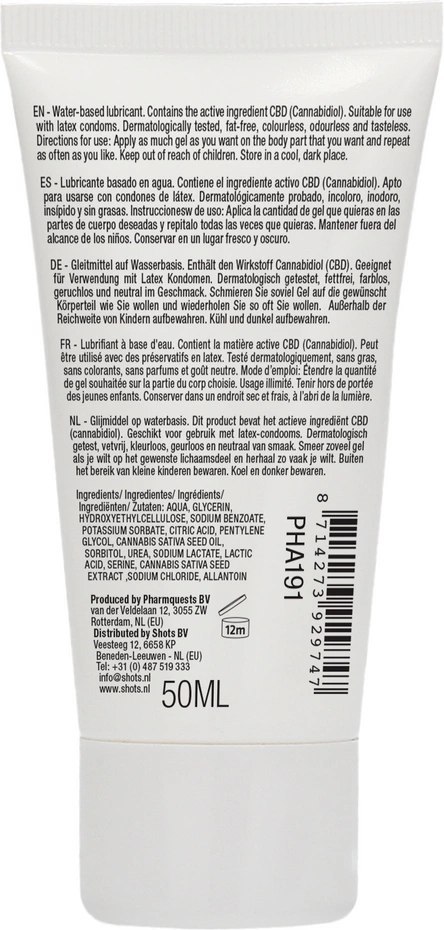 Naturalny lubrykant na bazie wody 50 ml Pharmquests shots Naturalny lubrykant na bazie wody 50 ml Pharmquests shots