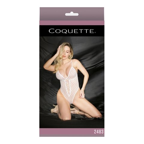 Coquette - Body z siateczki z wysokim wycięciem i ukrytym otwartym krokiem Coquette - Body z siateczki z wysokim wycięciem i ukrytym otwartym krokiem