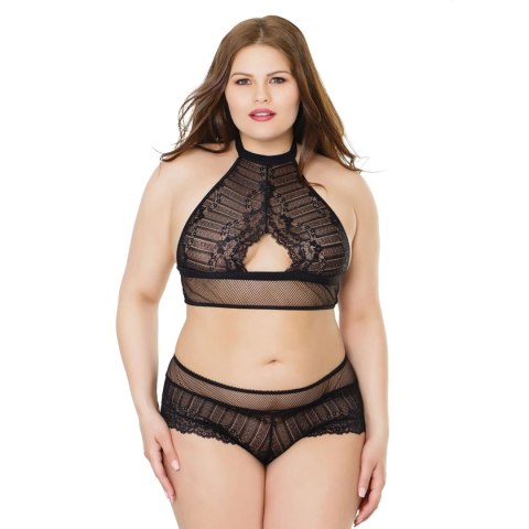 Coquette - Top z siateczki typu halter i spodenki typu booty - plus size Coquette - Top z siateczki typu halter i spodenki typu booty - plus size