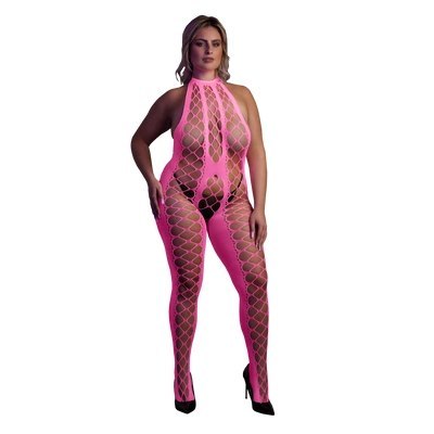 Bodystocking z dekoltem w szpic XL/XXXXL Ouch! by shots Bodystocking z dekoltem w szpic XL/XXXXL Ouch! by shots