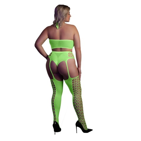 Dwuczęściowe body z krótkim topem i pończochami XL/XXXXL Ouch! by shots Dwuczęściowe body z krótkim topem i pończochami XL/XXXXL Ouch! by shots